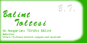 balint toltesi business card