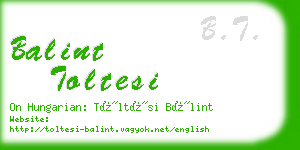 balint toltesi business card